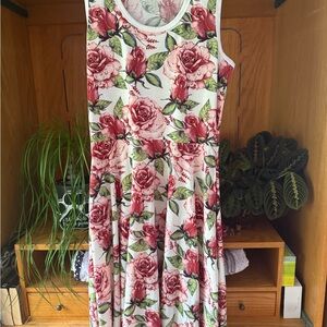 LuLaRoe Maxi Dress - Red and White Floral